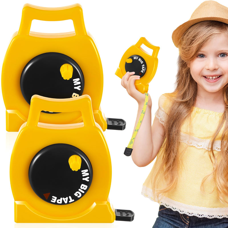2 Pack Kids Measuring Tape Retractable Tape Measure Educational Construction Toys Back to School Gift for Toddler Boys Girls Age 3+ Pretend Play Tool Christmas 3.28 ft (Classic Style) 2 Classic Style