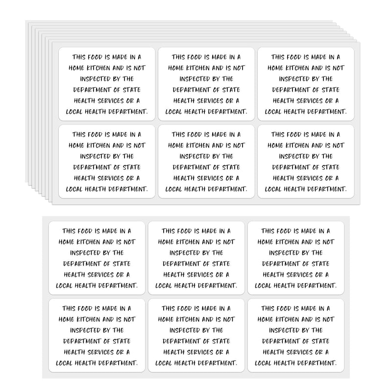 120 Pack Cottage Food Law Label Stickers,1.5x2 Inch Cottage Law Labels for Baker's,Home Kitchen Food Labels Non-Inspection Statement