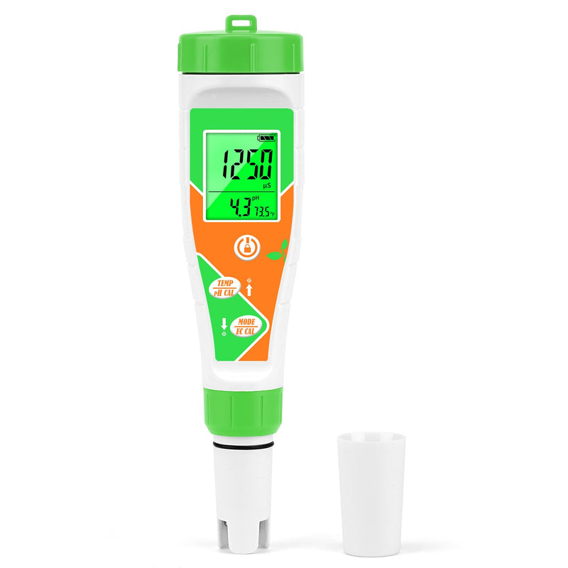 [Australia - AusPower] - pH Meter for Water Hydroponics Nutrient 4 in 1 Digital EC pH TDS Temp Meter for Water System PPM and EC Water Tester for Hydroponics, Indoor/Outdoor Plant Grow, DWC System, Gardening 