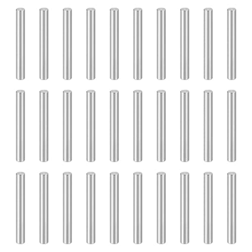 HARFINGTON M6 x 50mm 304 stainless steel dowel pins, cylindrical shelf support rods, silver 50-piece set