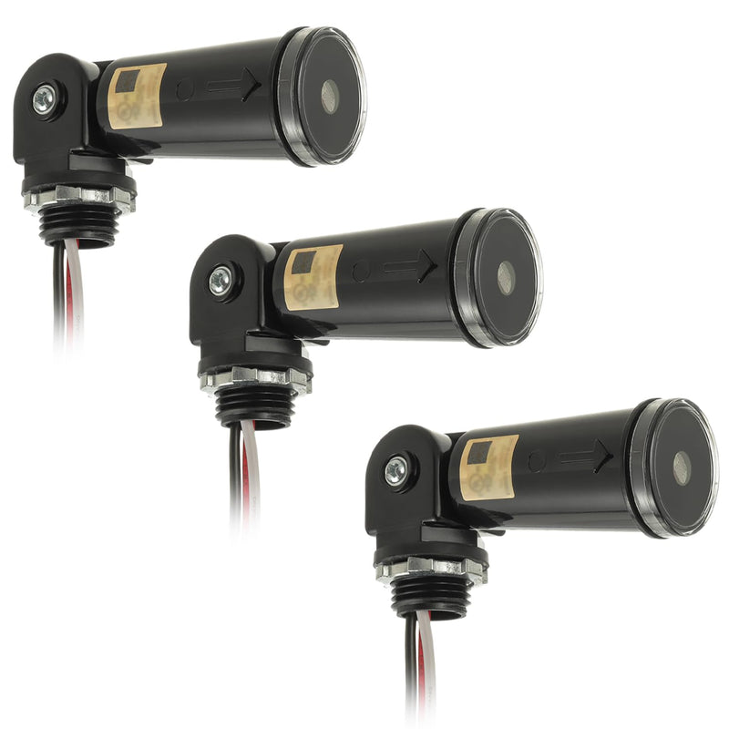 [Australia - AusPower] - 3 Pack 120-277V AC Photocell Light Sensor Light Control Sensor Button Switch IP65 Dusk to Dawn Sensor for Outdoor Lighting Photoelectric Switch with Automatic Illumination Detection Circuit 3 Pack 