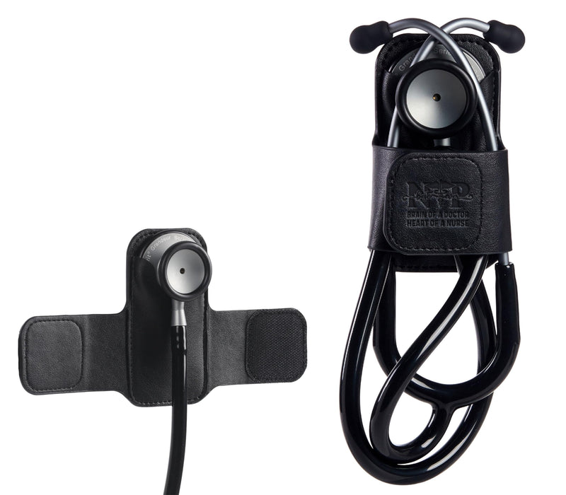 [Australia - AusPower] - Nurse Practitioner Gifts for Women/Men, PU Leather Stethoscope Hip Holder Lightweight Portable Holster Clip for Nurse Appreciation Week, Birthday, Christmas, Fits Most Stethoscope - Black 01-Best-Black 