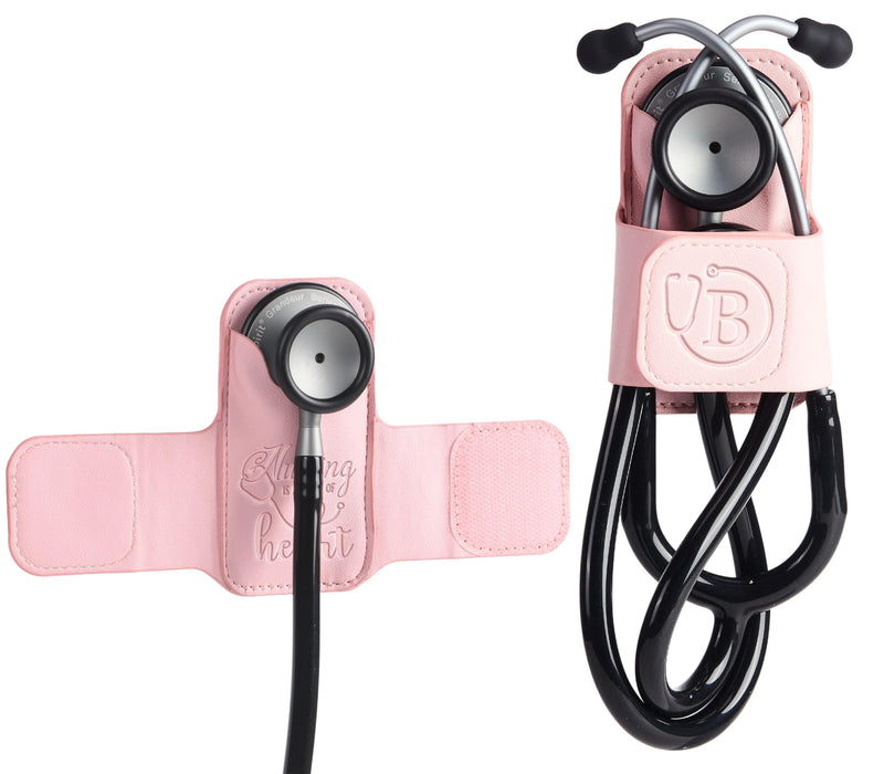 [Australia - AusPower] - Stethoscope Holder Clip, Nurse Gifts for Women/Men PU Leather Stethoscope Hip Holder Lightweight Portable Holster for Nurse, Suit for Most Stethoscope - B - Pur B - Purple 