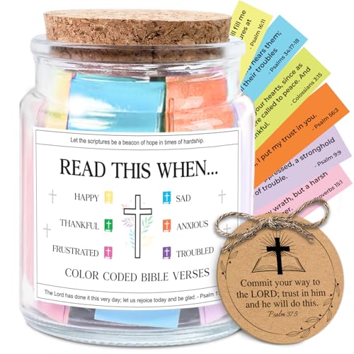 NewEleven Christian Gift For Her, Friends - Confirmation Gifts for Boys, Girls - Inspirational, Birthday Gift From Bestie, Family, Coworker - Bible Verse Jar ‎Bible Jar For Women