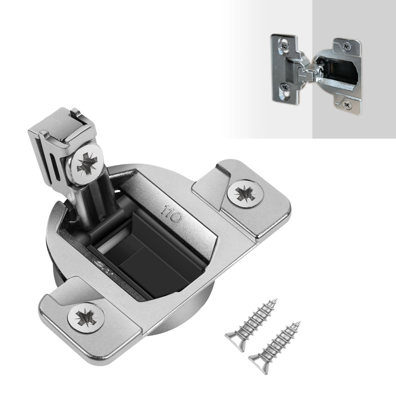 110-Degree Cabinet Door Hinges - Replacement for Blum Compact 33 Self-Closing Hinges, Adjustable Screw-On Design for Open-Side/Standard Cabinets, Soft-Close Durable Steel (Sliver, 8 Pack) Sliver
