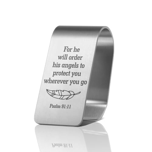 Psalm 91:11 Car Visor Clip, Guardian Angel Visor Clip for Men Women Silver47