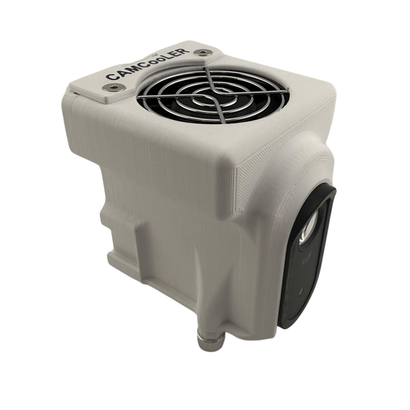 [Australia - AusPower] - MStart Cooling Fan/Case. Compatable with Mevo Start. Helps Prevent Camera Overheating in Hot Static Environments While Recording and Streaming Live Sporting Events, Music, Fishing, Hunting (White) White 