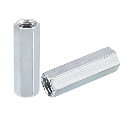 uxcell M12x15x50mm galvanized carbon steel hex coupling nuts, 20-piece set for threaded rod connections
