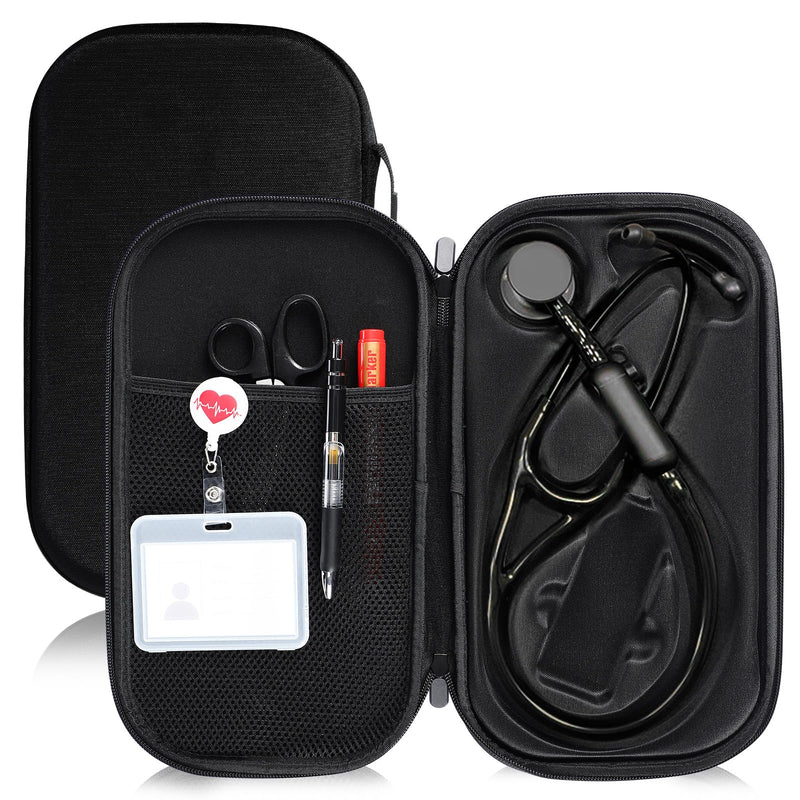 [Australia - AusPower] - 5pcs Digital Stethoscope Case Kit Nurse Gift Include Carrying Case, Medical Scissors, Badge Holders Badge Holders, Marker Pen, Gel Pen for Nurse Compatible Digital or Cardiology Stethoscope 