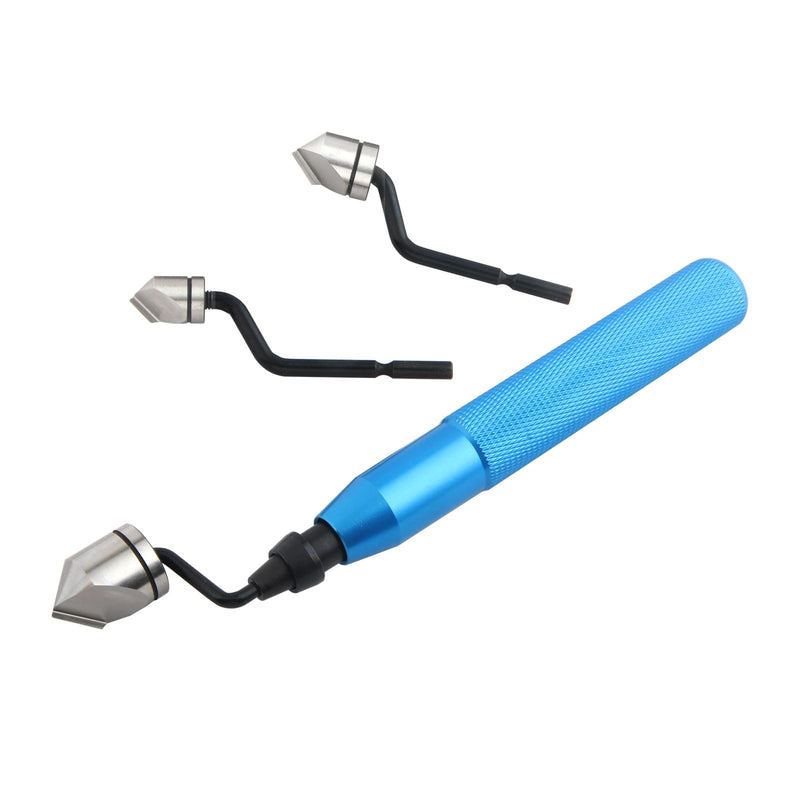 4-Piece Deburring Tool Set for 5/16" 3/8" 5/8" AC Copper Lines, Manual Rotary Chamfer Tool with 360° Cutting Heads