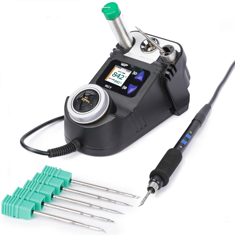 WEP 982-V Micro Soldering kit with 5 C210 Soldering Iron Tips, Temperature Control, Sleep Mode, Auto Shutdown and LCD Display WEP 982-V C210-Compatible