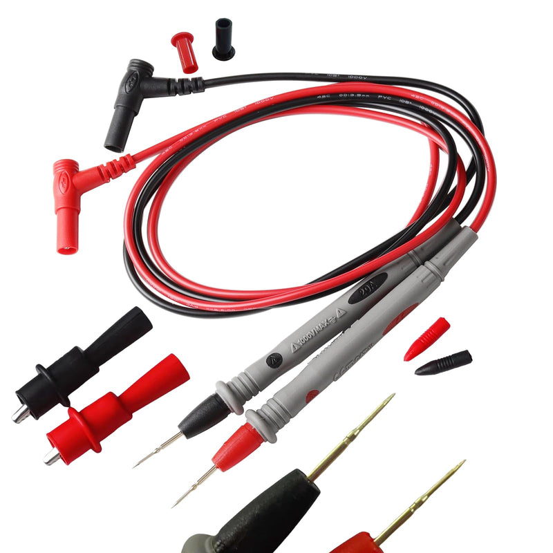[Australia - AusPower] - 2PCS Digital Multimeter Test Leads Set with 2PCS 10A Alligator Clips 