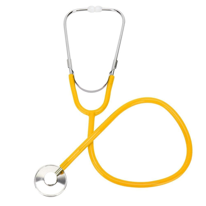 [Australia - AusPower] - Stethoscope – 22” Long Tubing, Lightweight Stethoscope with Aluminum Chestpiece – Single Head, Acoustic Sound Yellow Doctors, Nurses, Students, Medical and Home Use 1 