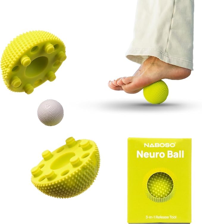 [Australia - AusPower] - NABOSO Neuro Ball, Foot Myofascial Release Tool, Textured Massage Ball for Feet, Self Massage, Mobility and Recovery New Green 