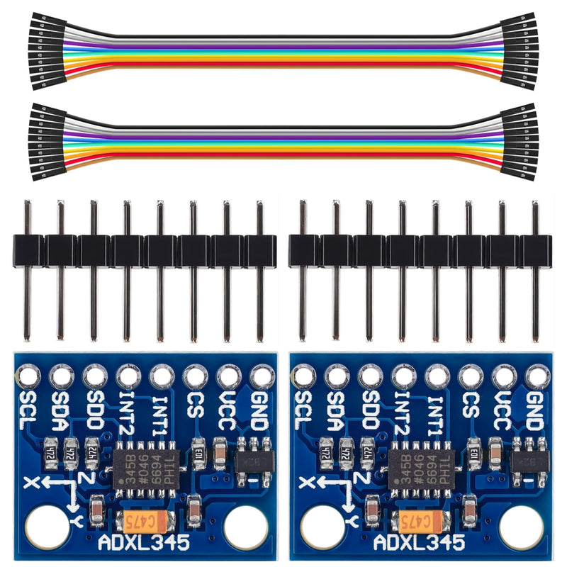 [Australia - AusPower] - ADXL345 Accelerometer Sensor Module with 10CM Cable, 3-Axis Digital Gravity Acceleration/Inclination Module IIC/SPI Transmission Compatible with for Arduino - 2PCS 
