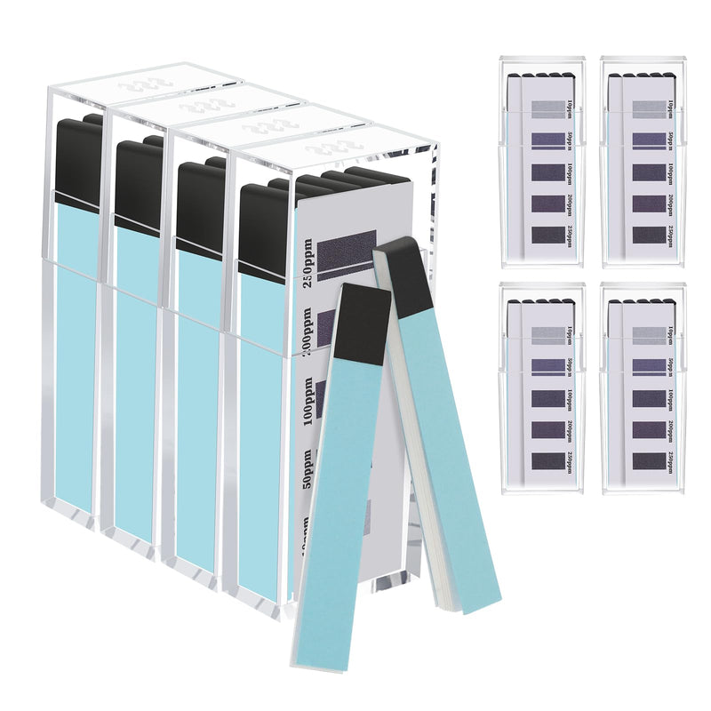 [Australia - AusPower] - 400 Pcs Chlorine Test Strips for Food Service and Restaurants 4 Vial of 100 Sanitizer Bleach Test Strips 0-250 ppm, Instant Result 