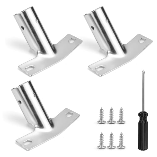 Metal Handle Holder for Broom Handle Holder Metal Holder Pack of 3 Handle Holder for Broom Handles Broom Handle Holder Including Screws Handle Holder for Telescopic Rod and Broom Handle