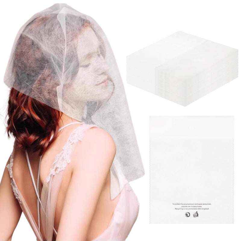 Pack of 50 Disposable Non-Woven Fabric, Breathable Makeup Protective Covers, Soft Face Cover for Clothing Protection, Dressing Room, Bridal Fashion and Cosmetic Salon