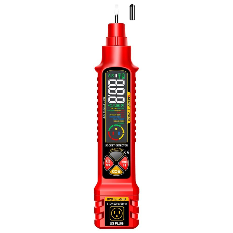[Australia - AusPower] - Circuit Breaker Finder Tool Set 2-in-1 - Outlet Locator, Breaker Detector & Circuit Tracer for Quick Circuit Identification & Troubleshooting (No Batteries Included) (red) Red 