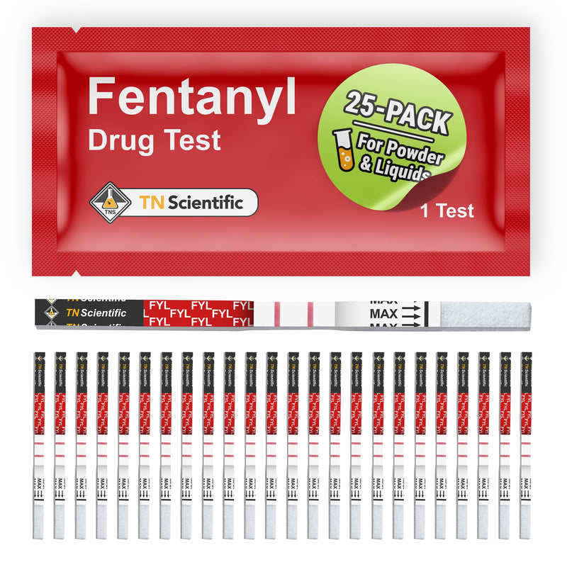 [Australia - AusPower] - Fentanyl Drug Test Strips [25 Pack] - Powder, Liquid, & Urinalysis Testing 