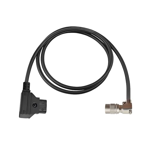 D Tap to Hirose 4 Pin Male Power Cable, Compatible with Sound Devices 688/633, MixPre-10 II, Zoom F8/F4/F8N, SmallHD AC7/DP7, V-Mount & Gold Mount Battery Compatible Black