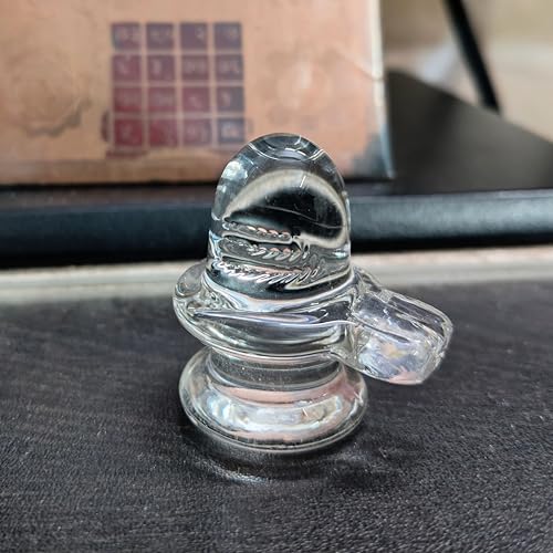Blessed and Energized Quartz Crystal Sphatik Shivling 1.5" inch – Shiva Lingam for Puja, Meditation & Vastu | Spiritual Sphatik Shiva Linga Idol for Home Temple, Peace, Prosperity & Positive Energy