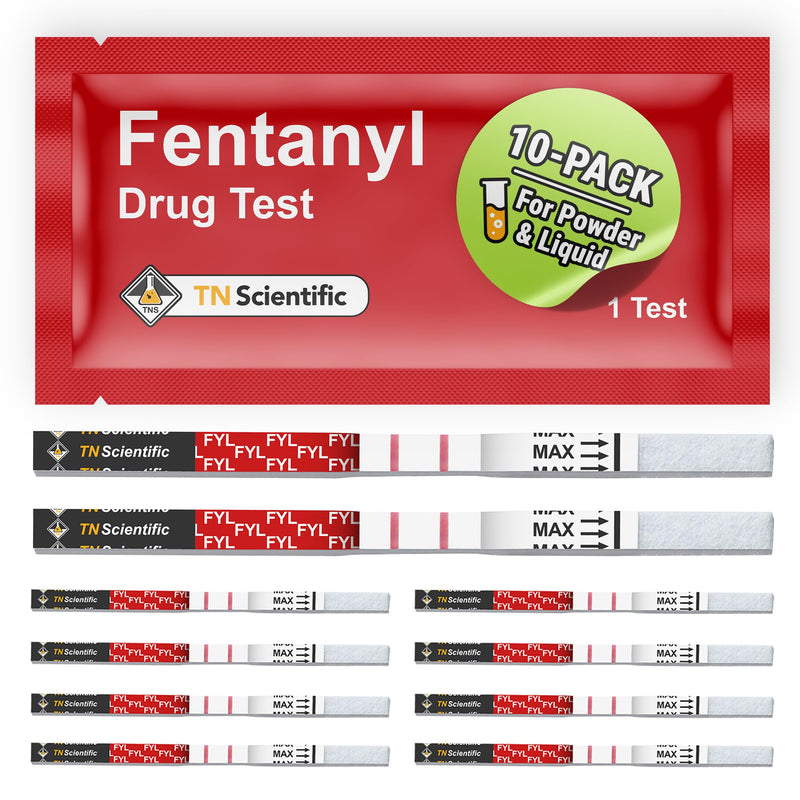 [Australia - AusPower] - Fentanyl Drug Test Strips [10 Pack] - Powder, Liquid, & Urinalysis Testing 