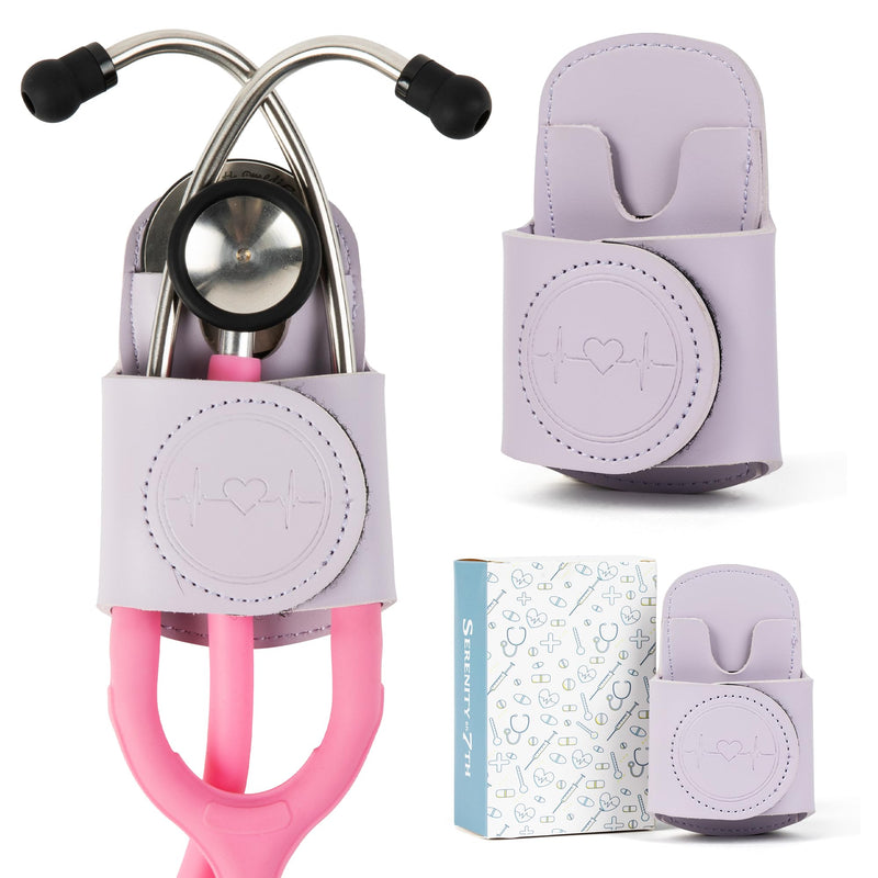[Australia - AusPower] - Stethoscope Holder Hip Clip with Cute & Hygienic Design | Nurse Accessories in Gift Box | Durable Adhesive Clip (Lavender) Lavender 