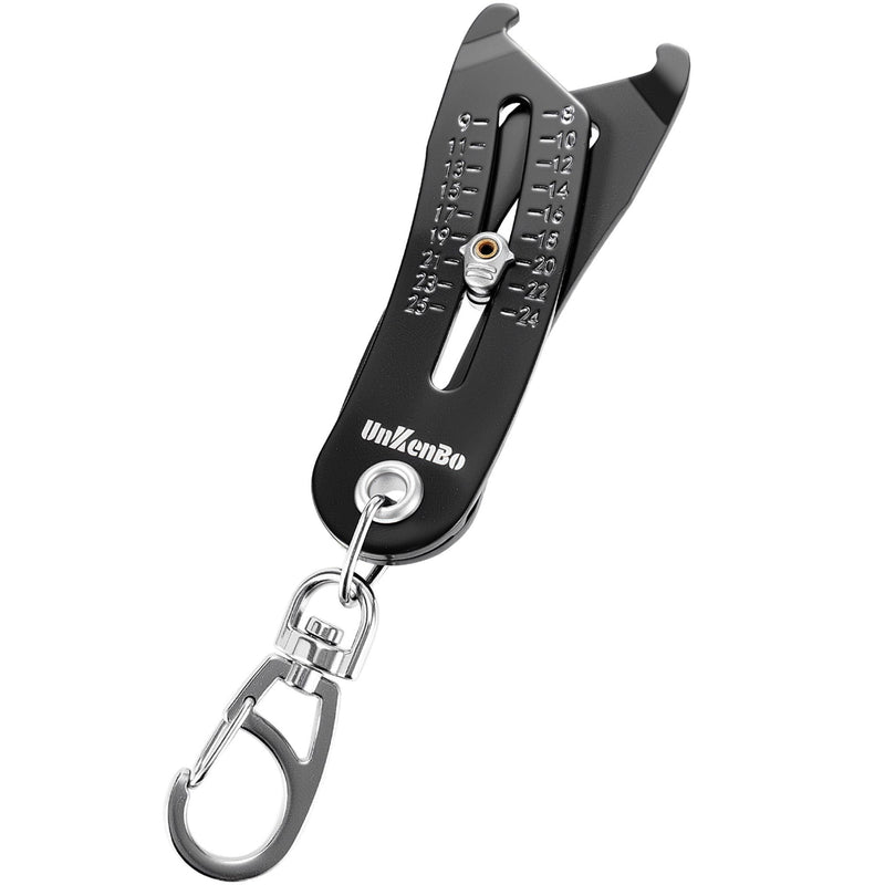 [Australia - AusPower] - UNKENBO® Bolt Size Finder Tool Keychain - 2.0 New Upgraded Bolts & Nuts Head Size Gauge SAE 5/16" to 1" & Metric 8mm to 25mm, Handy Bolts Nuts Head Measuring Tool Gifts for Men (Matte Black) Matte Black 