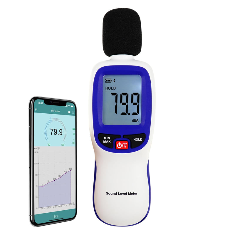 [Australia - AusPower] - Professional Sound Level Meter with Bluetooth & 20,000 Data Logging | Max/Min/Hold Alarm | High Accuracy dBA Noise Tester with LCD Backlight for Home, Office & Industrial Use 