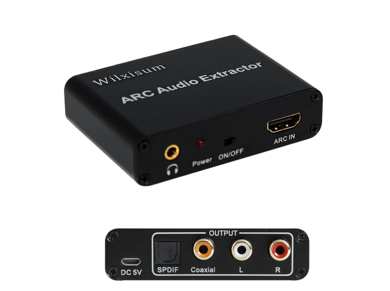 HDMI Arc Audio Extractor, ARC to RCA+Optical+3.5mm+Coaxial Converter/Adapter, Suitable for Connecting TV'S HDMI ARC to Sound Systems,Not Supporting CEC