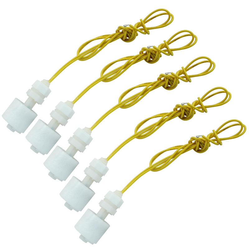 [Australia - AusPower] - Piutouyar 5 Pack PP Plastic Float Switch, Right Angle White Fish Tank Liquid Water Level Sensor 