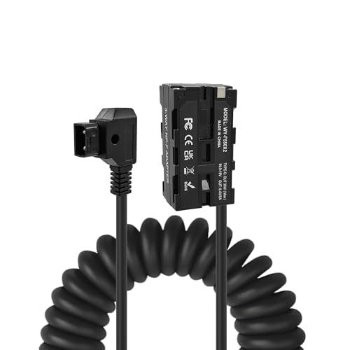 D Tap to Dual NP-F Dummy Battery Power Adapter Coiled Cable with USB C PD, Compatible with Atomos Ninja V, Shogun, SmallHD, Feelworld, Hollyland Mars, Replaces NP F550/F570/F770/F970, 39”
