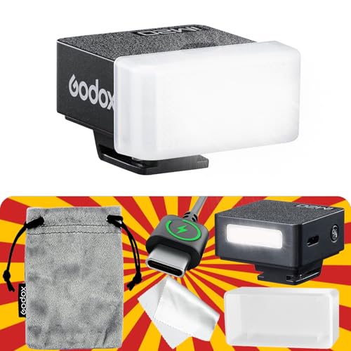 Godox iM20 with Diffuser Godox Flash USB-C Charging, Camera Flash GN 12, with 5 Levels Flash Power, 440 Full-Power Flashes Mini Flash for Sony zv1/Sony zve10 /Ricoh gr3/Fuji f1【not for ZV-1F】