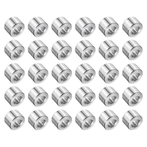 uxcell 50 Pcs Stainless Steel Spacer 1/4" Bore x 1/2" OD x 3/8" Length Screw Bushing Plain Finish Round Metal Spacer for 1/4" Screws Bolts and Rods 1/4" x 1/2" x 3/8"