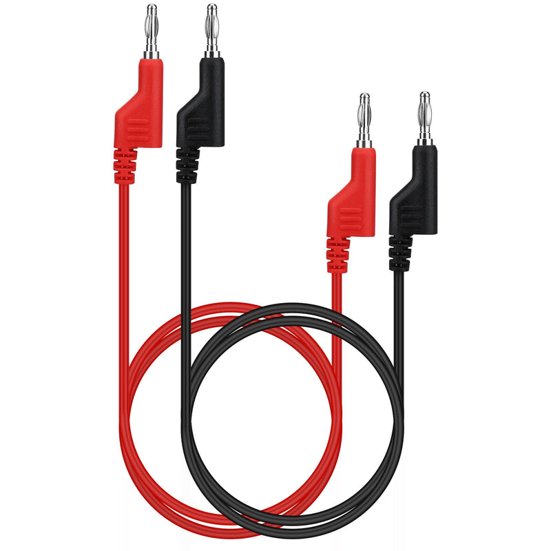 [Australia - AusPower] - SWANLAKE 2-Piece Dual-Ended Banana Plug Test Leads, 1000V 15A 3.5ft/1M Multimeter Electrical 4mm Banana-Plug, Flexible Copper Banana Cable, Electrical Test Wires 