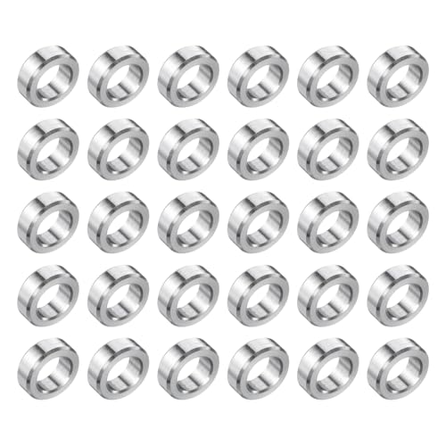 uxcell stainless steel round spacers, 5/16-inch bore, 1/2-inch OD, 3/16-inch length, plain finish, 50 pieces