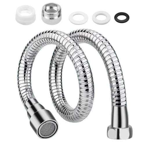Tap Extension 50 cm, 360 Degree Swivel, 2 Modes Water Outlet, Stainless Steel, Polished, Perfect for Kitchen, Bathroom & More Adjustable - 2. Gear rotation adjustment: 50 cm