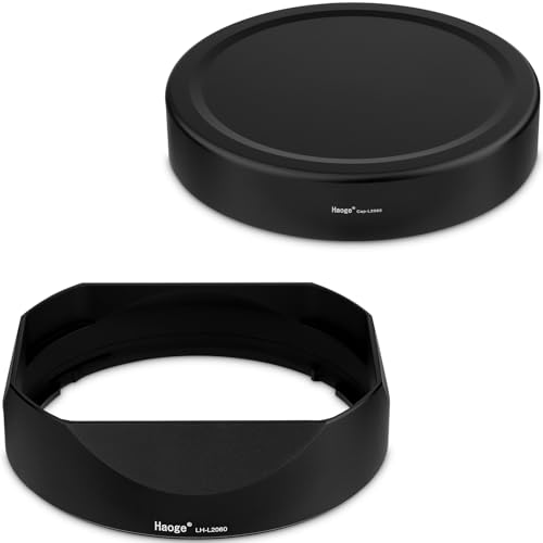 Haoge Square Metal Lens Hood for Panasonic LUMIX S 20-60mm F3.5-5.6 Lens with Metal Cap Kit S-R2060 Bayonet Shades Accessories