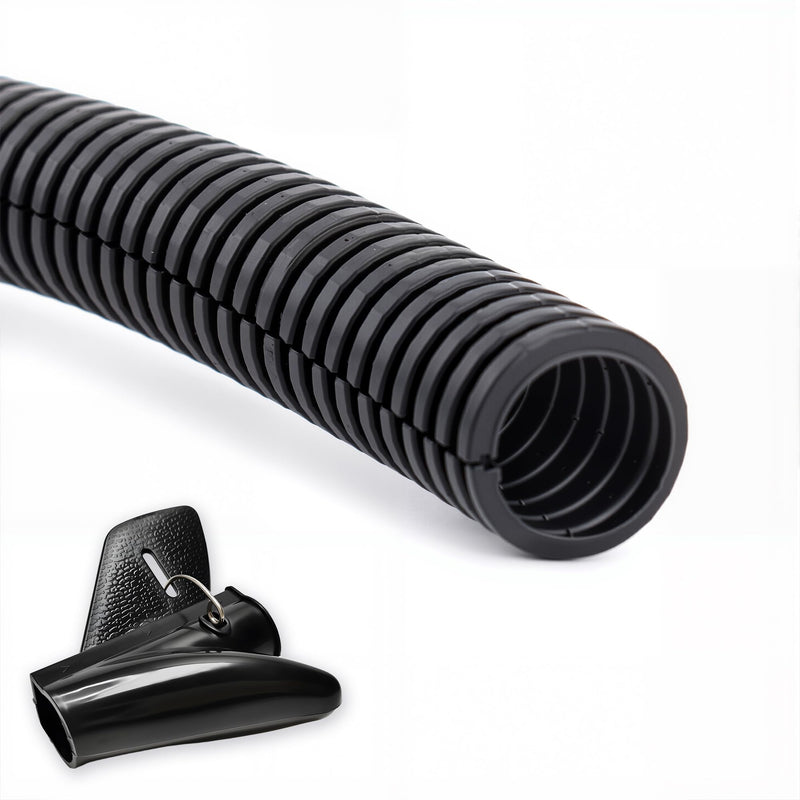 ZhiYo 50FT 3/4” Wire Loom Split Tubing Auto Wire Conduit Flexible Cover | High Temperature Heat Resistant -40F to 257F | Plastic Cover for Electrical Wires & Cables 50FT 3/4” Black