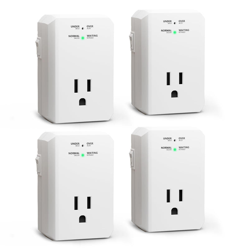 [Australia - AusPower] - BSEED Single Outlet Surge Protector, Small Surge Protector Wall Tap with Ground Protected Light Indicators for Refrigerators, PC, TV, Xbox Series X, PS5 and Home Appliances, 15A, 1875W, 120V, 4 Pack 120-4 Pack 