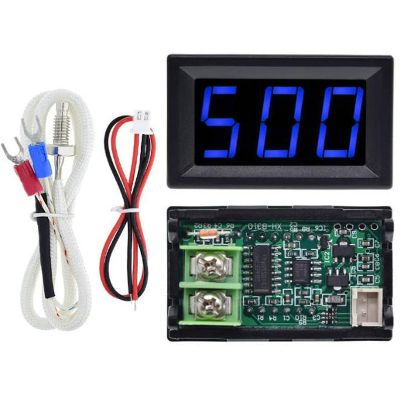 [Australia - AusPower] - 12V Blue Fahrenheit Digital Temperature Gauge -58F~239F LED Display Screen with Terminal Wire and 0.5 Meter K-Type Thermocouple 