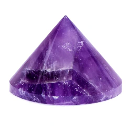 L PEDRA & CRYSTAL Conical Pyramid Energy Generator – Crystal Cone for Vastu, Meditation, Chakra Balancing, and Home Decor | Spiritual Gemstone Showpiece (Amethyst Conical Pyramid) Amethyst Conical Pyramid