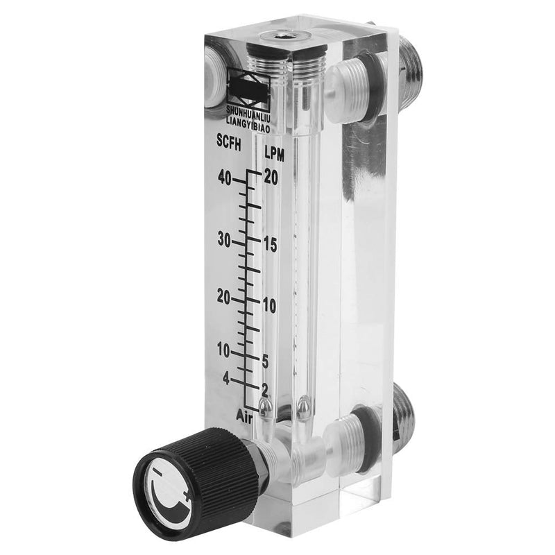[Australia - AusPower] - Gas Flowmeter LZM-6T Panel Type 2-20LPM/4-40SCFH Flowing Meter Flowmeter Brass Female Rotor Adjustable Knob Liquid Meter for Measuring Controlling Gas 