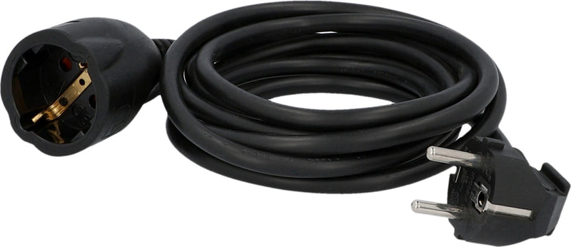 UNITEC Schuko Extension H05VV-F3G 1.5 mm², IP20, 3 m, Black