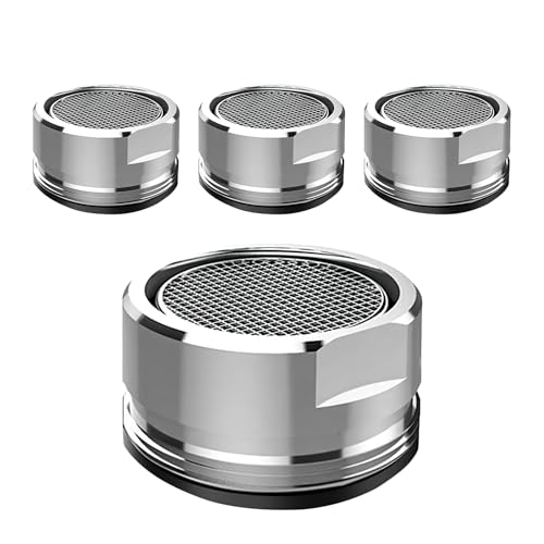 Pack of 4 Aerators for Taps M24 - Stainless Steel Tap Attachment for Kitchen and Bathroom - Aerator Insert D24 mm with Fine Sieve and External Thread