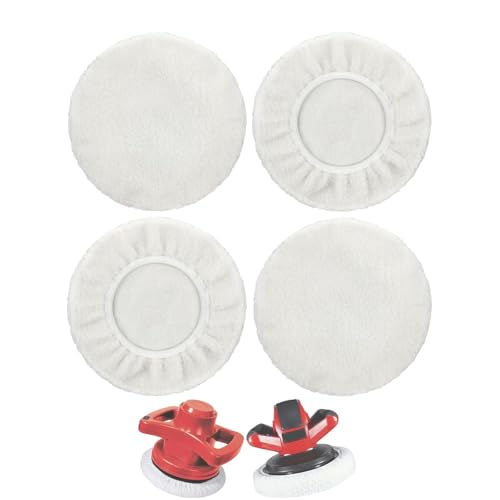 Set of 4 Lambswool Polishing Covers for Einhell Cordless Car Polisher CE-CB 18/254 Li, CC-PO 90, Polishing Machine Battery for Einhell, for 220 mm - 250 mm Polishing Attachment