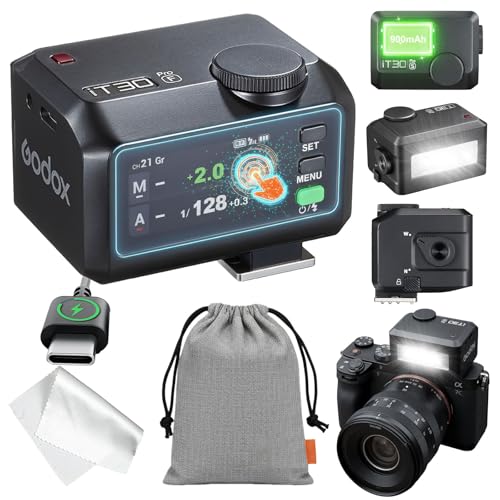 Godox iT30pro F TTL Mini Flash & Trigger- GODOX Authorized Distributor iT30 Pro F for Fuji - IT30 Pro for Fujifilm TTL Flash, Wireless Master & Receiver, HSS 1/8000 Second, 2.4G Wireless Black IT30PRO for Fuji