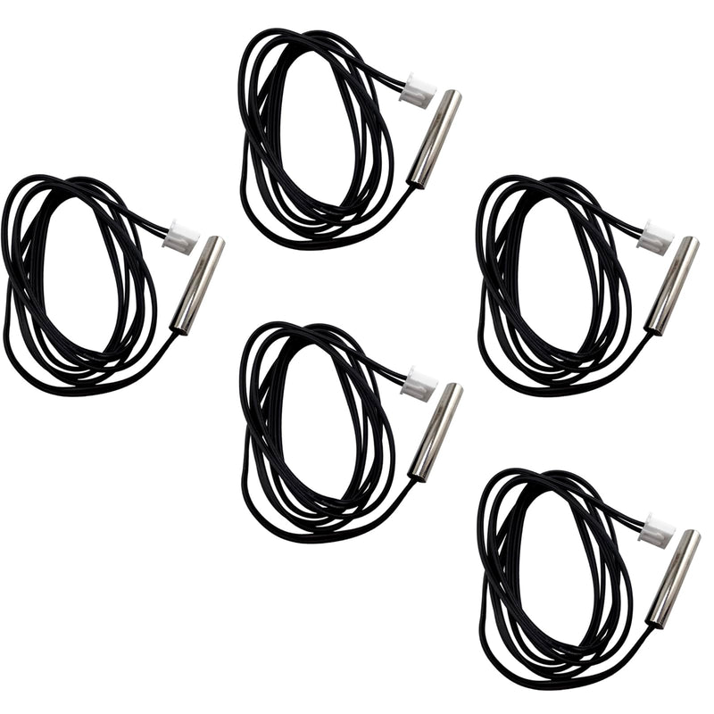 [Australia - AusPower] - 5Pcs 10K NTC Thermistor Probe 1 M, 3950 NTC 10K Thermistor Temperature Sensor Probe, Stainless Steel NTC 10K Temp Sensor Probe use for Water Dispenser/Refrigerators/Freezers,etc. 
