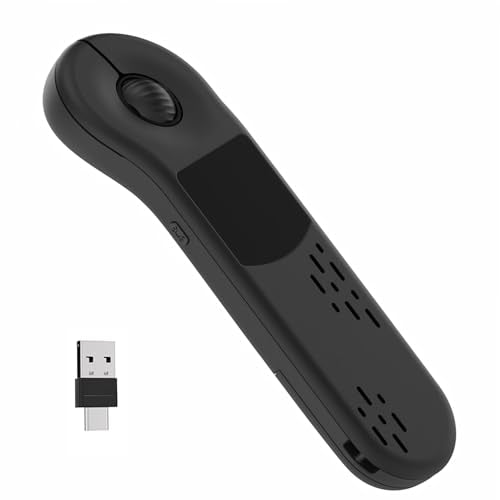 Air Mouse for PC/iOS/Android with Touchpad Bluetooth 2.4G Remote Control for PowerPoint/Keynote/Tiktok/Camera/Kindle App Rechargeable Wireless Presentation for PPT Pointer (Black) Black